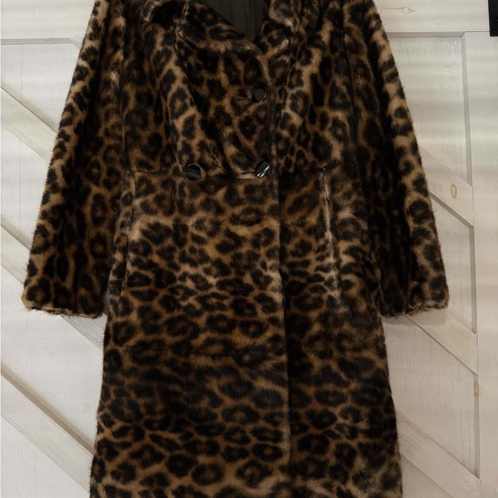Cheetah Print Faux Fur Coat